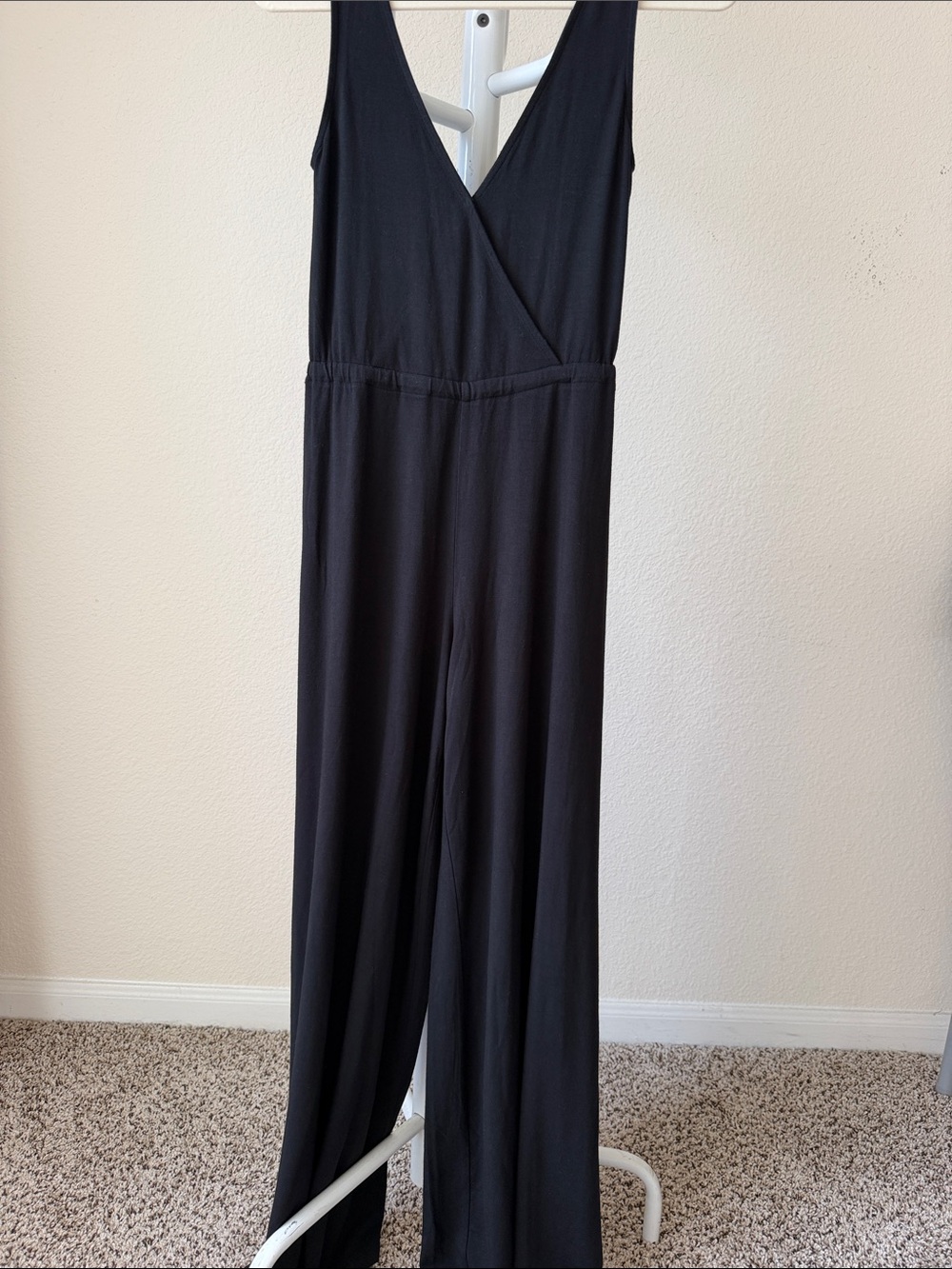 Sleeveless Black Jumpsuit with V-Neck